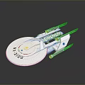 White Sci Fi Spaceship Model With Detailed Structure And Orange Lights 3d model