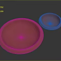 Household Items Two Different Sizes Red Round Plates With Smooth Surface