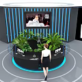 ZTE Panoramic Mechanical Arm Display Robot Arm Booth ZTE Mobile Phone Round Display Stand Technology Display Stand 3d model