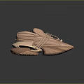 Pink Sport Shoes With Laces And Unique Thick Sole Design