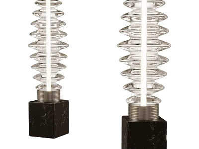 Modern Table Lamps With Spiral Transparent Design And Black Marble Metallic Base 3d model