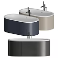 Modern Freestanding Bathtubs in Different Colors with Black Faucets and Sleek Design