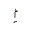 Modern Bathroom Set With Towel Rack Grey Towels Soap Bars Bath Product Bottle And Tray