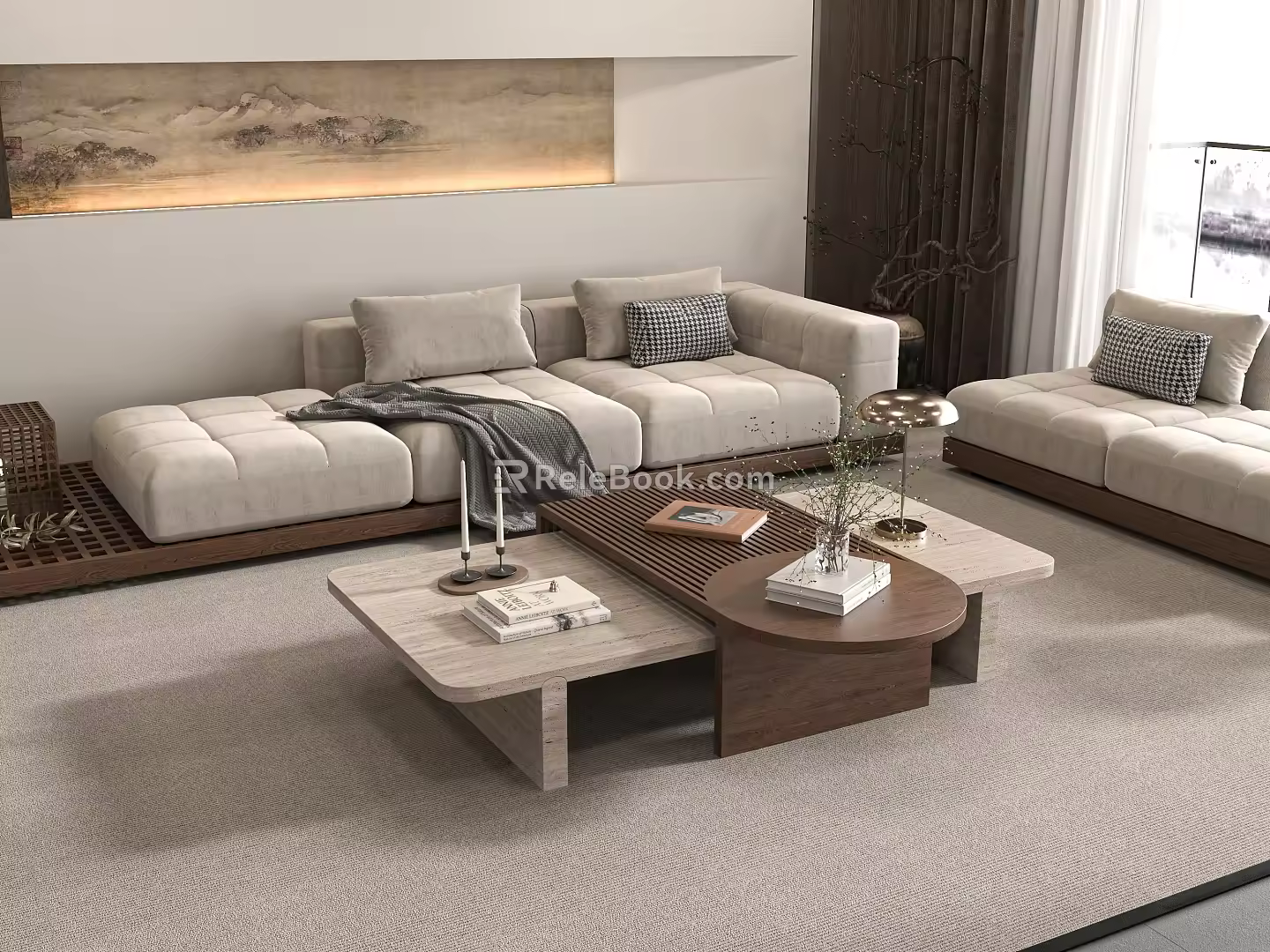 Middle Ancient Style Coffee Table 3d model