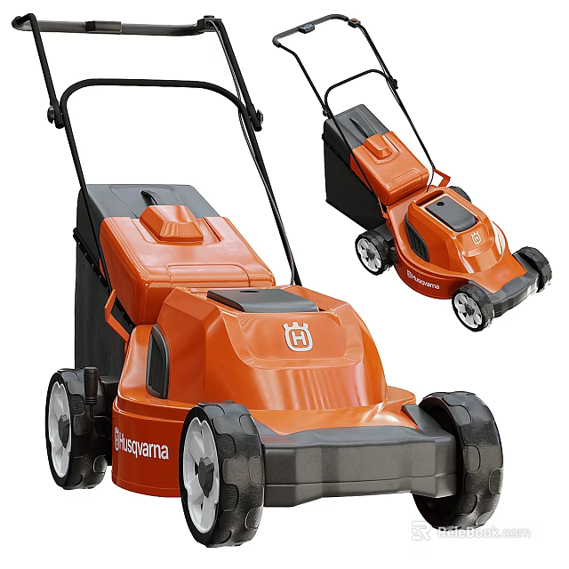 Husqvarna Professional Grade Industrial Orange Lawn Mowers With Efficient Cutting Technology 3d model 