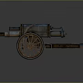 Ancient Wheeled Cannon Weapon Featuring Metal Structure and Vintage Historical Design