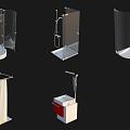 toilet furniture shower basin wash basin 3d model