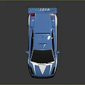 Blue Race Car With Sleek Aerodynamic Design Rear Wing And Shiny Surface