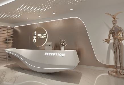 Modern Front Desk 3d model