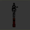 Red and Black Modern Assault Rifle With Detachable Magazine and Tactical Grip