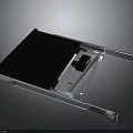 Drawer Style Electronic Component Featuring Metal Frame Black Panel And White Interior 3d model