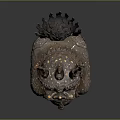 Traditional Bronze Mythical Beast Ornament Decorative Figurine With Flame Shaped Details And Intricate Patterns