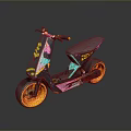 Modern Colorful Bicycle With Yellow Wheels Geometric Patterns And Number 43