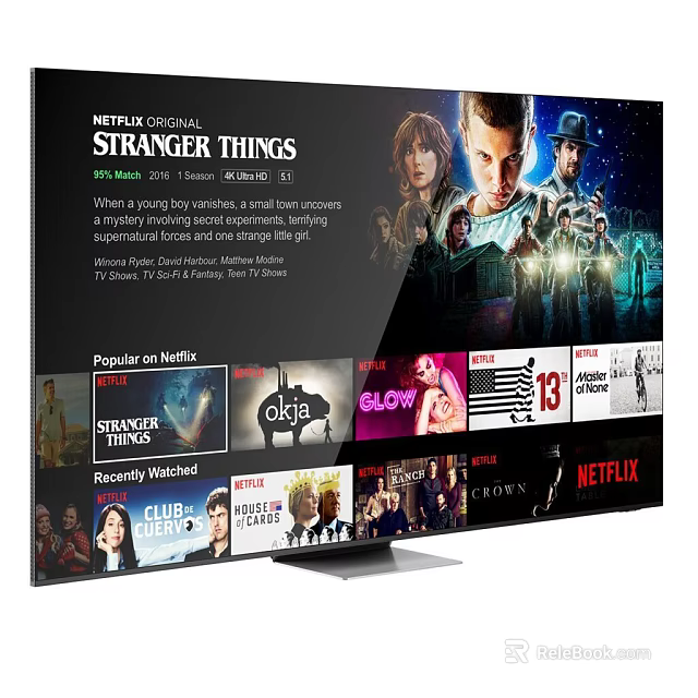 Modern Smart TV Displaying Netflix Popular Shows and Streaming Content 3d model
