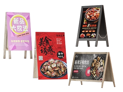 Shop poster stand billboard restaurant promotion poster display stand holiday promotion billboard model