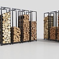 Modern firewood firewood storage rack wood firewood pile 3d model