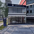 Dongguan Urban Service Station Exterior With Glass Facade And Two Story Structure