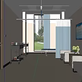 Modern Medical Waiting Area With Nurse Medical Equipment Waiting Sofa And Information Board