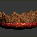 Artistic Lava Like Sculpture With Multi Petaled Structure And Glowing Red Orange Hue
