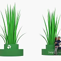 Green Plants in Cylindrical Pots with Paw Print Delight Your Text and Man Holding Child