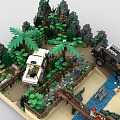 LEGO Toy Blocks Forest Scene Hunting Plants Trees Creek Rivers 3d model