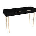 Modern Console Cabinet Design With Black Body Gold Legs And Storage Drawers