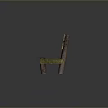 Outdoor Wooden Chair With Green And Brown Stripes And Simple Backrest Design
