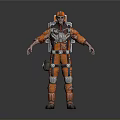Orange Safety Protective Suit With Helmet And Backpack For Daily Use