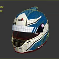 Blue And White Racing Helmet With Schib Logo Streamlined Design For Sports Use