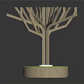 Creative Tree Like Public Chair With Branch Shaped Seats Green Base And Wooden Design