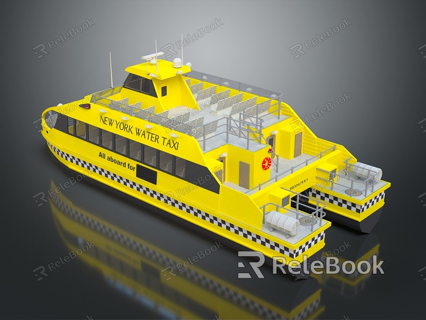 Modern Freighter Water Bus Ferry Ship Large Cargo Ship model