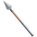 Medieval Metal Spear With Brown Ring Textured Long Handle Design