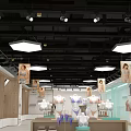 MJ Clothing Store Modern Interior With Fashion Apparel Mannequins And Bright Lighting