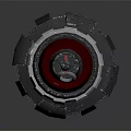 Black Red Yellow Weapon Design With Orange Base And Safety Symbols