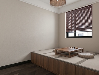 Tatami bedroom with tea table 3d model