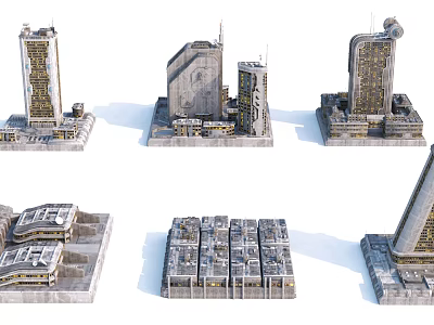 Modern Urban Building Complexes With Diverse Architectural Designs And Structures 3d model