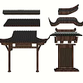 New Chinese Eaves Component 3d model