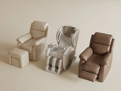 Modern Massage Chairs In Various Colors With Comfortable Ottoman And Stylish Designs 3d model