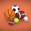 Different Types of Sports Equipment Including Basketball Soccer Football Cricket Tennis and Baseball