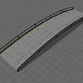 Modern Landscape Bridge With Gray Stone Surface And Black Metal Railings