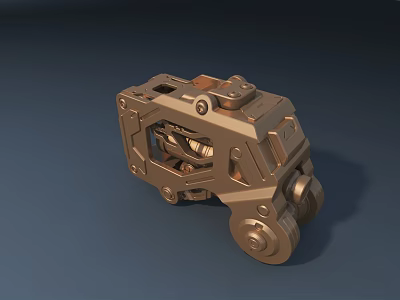 3D Model Metallic Utility Vehicle With Mechanical Structure And Functional Wheels 3d model