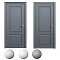 Modern Grey Hinged Doors With Panel Design And Metal Handles For Interior Use 3d model