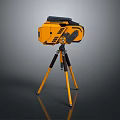 Yellow Measuring Device Instrument Mounted On Tripod Stand For Industrial Work