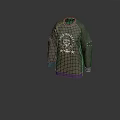 Gray Sweatshirt With Skull Graphic And Sleeve Accents For Daily Use