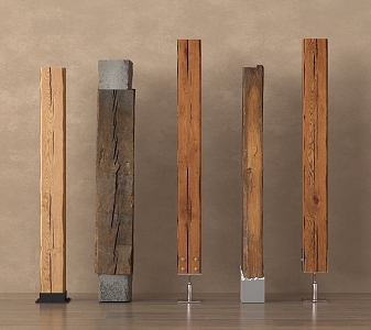 Quiet Pillar Old Wood Pillar Old Board Wood Beam Outdoor Sleeper 3d model