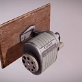Vintage Wall Mounted Paper Towel Holder With Wooden Backboard And Metal Frame