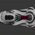 Futuristic Silver Motorcycle With Sleek Streamlined Body Glowing Accents And Red Details