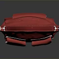 Everyday Red Handbag With Multiple Pockets Red Leather Strap And White Stripe Details