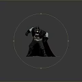 Batman 3D Model Character In Standing Pose With Cape On Cracked Ground 3d model