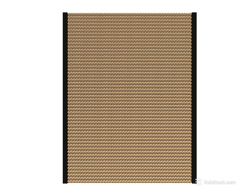 Brown Woven Texture Wall Surface With Black Border Modern Interior Decor 3d model 